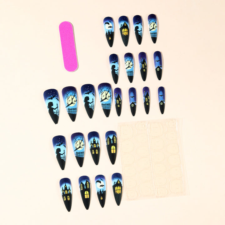 Gothic-Inspired Halloween-Themed Stiletto Nail Art Stornfield