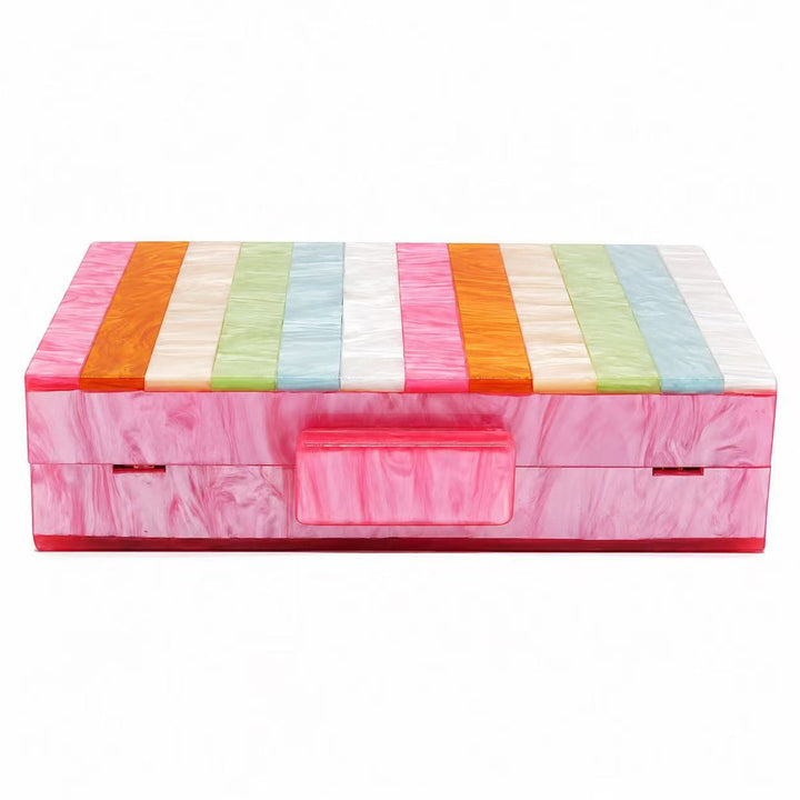 Geometric Multi-Color Acrylic Clutch