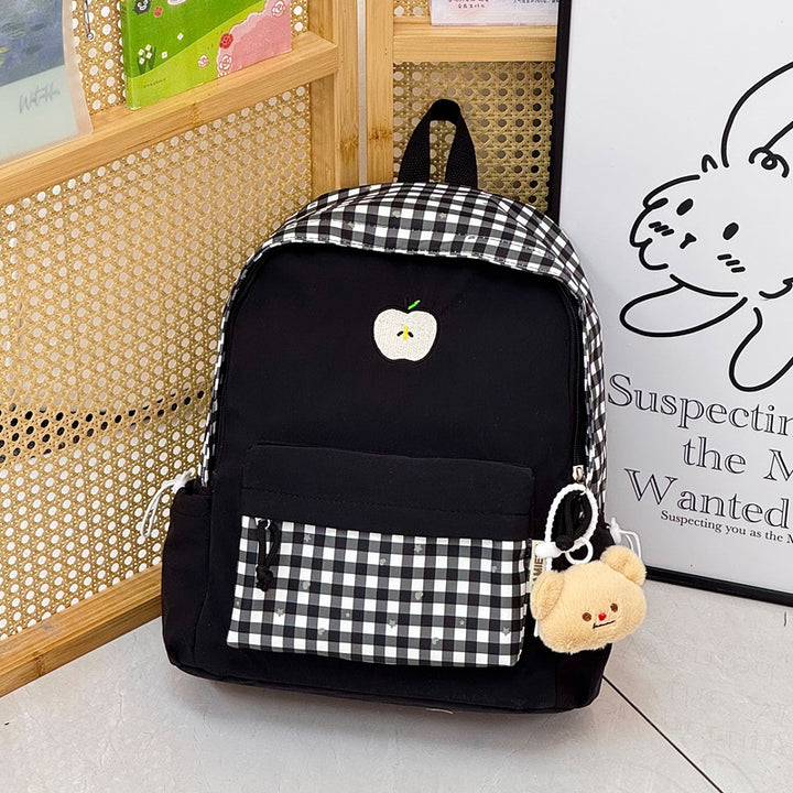 Playful Gingham Patterned Backpack Stornfield
