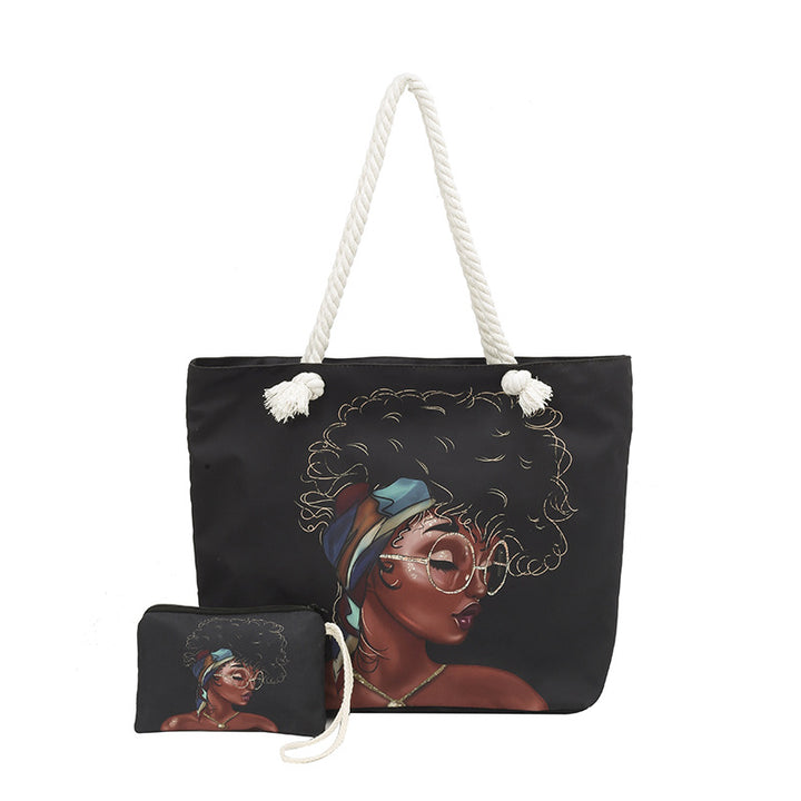 WoStylish Graphic Print Beach Tote Bag Stornfield