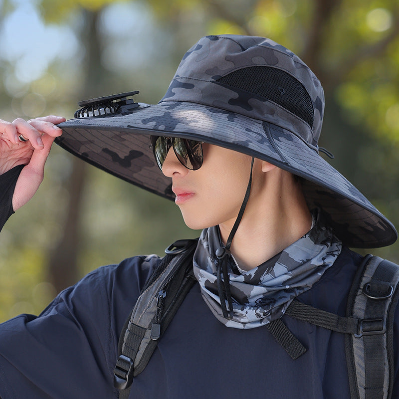wide-brimmed outdoor sun hat with UV protection, breathable mesh, and adjustable chin strap Stornfield