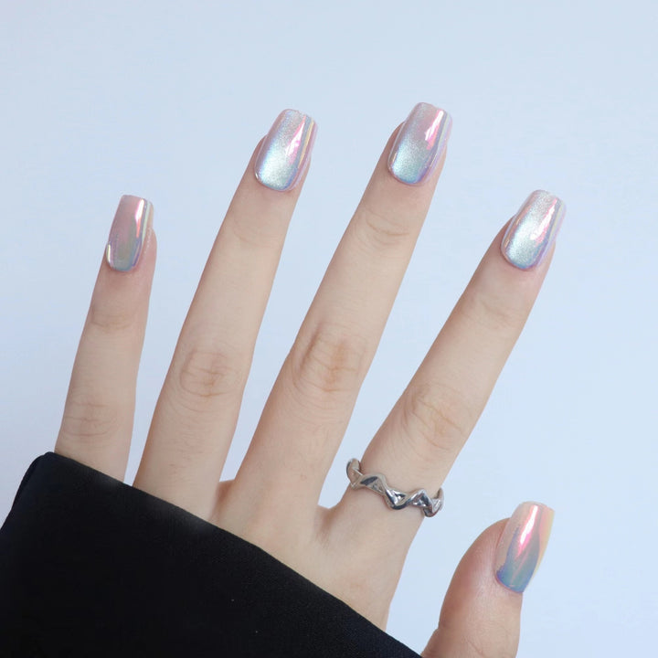 Iridescent Press-On Nail Art Set