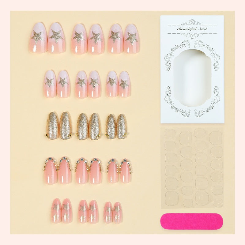 Acrylic nail set with glamorous decorations Stornfield