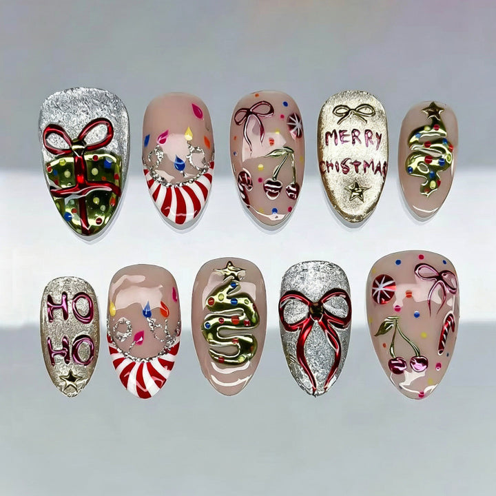 Festive Themed Press-On Nails Set