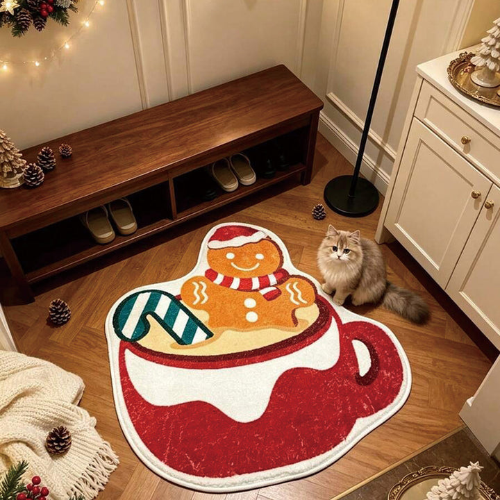 Festively Themed Decorative Round Area Rug
