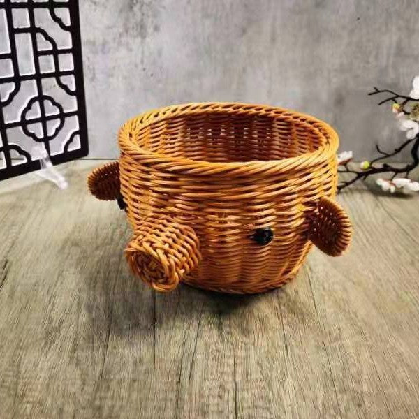 Decorative Woven Dog-Shaped Storage Basket Stornfield