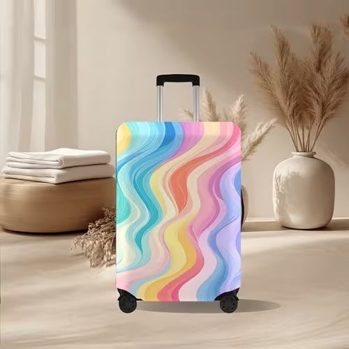 Unisex nan elastic suitcase cover with volcanic lava marble design, stretch protective cover for trolley Stornfield