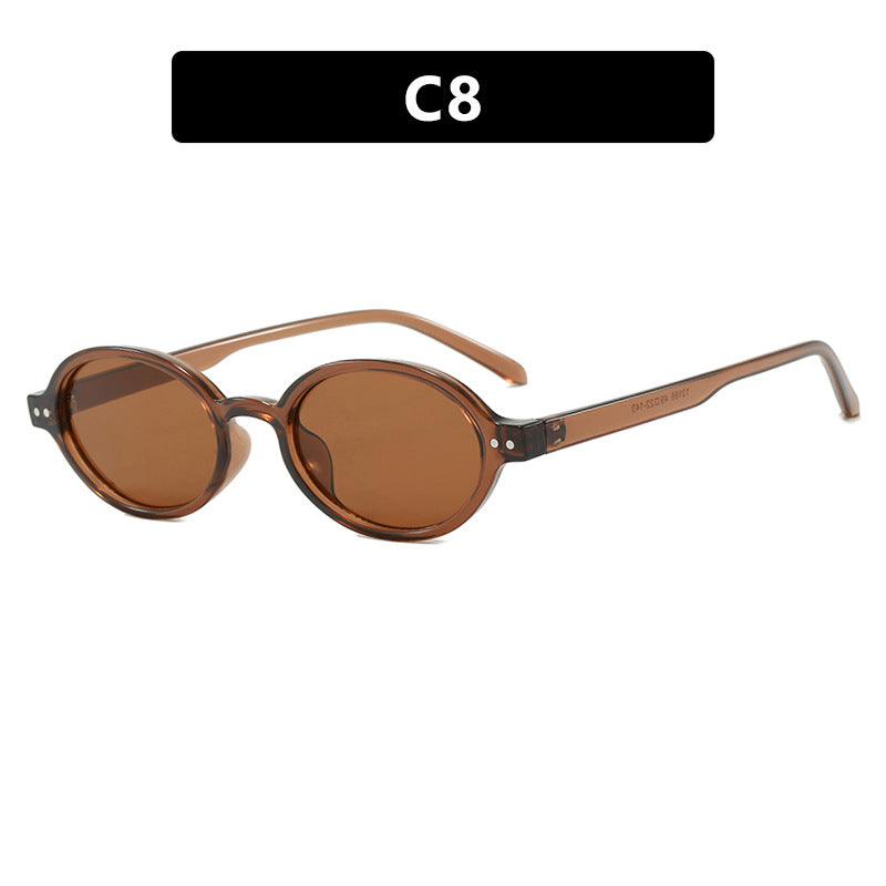 Ladies fashionable oval-shaped sunglasses with fancy frame Stornfield