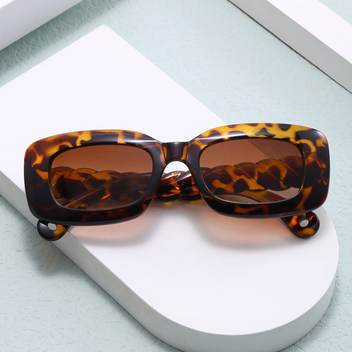 Women's fashionable square sunglasses with unique twisted temple design Stornfield
