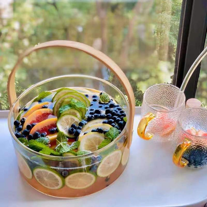 Women decorative storage bowl with ergonomic wooden handle Stornfield