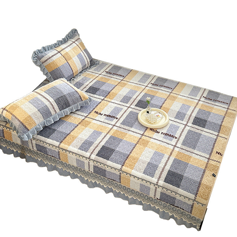 Elegant Embroidered Quilted Bedspread