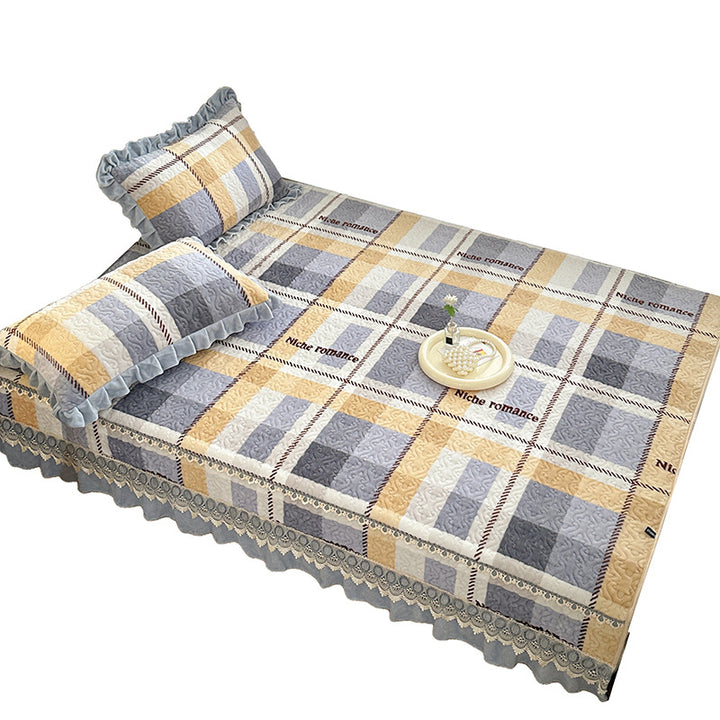 Elegant Embroidered Quilted Bedspread