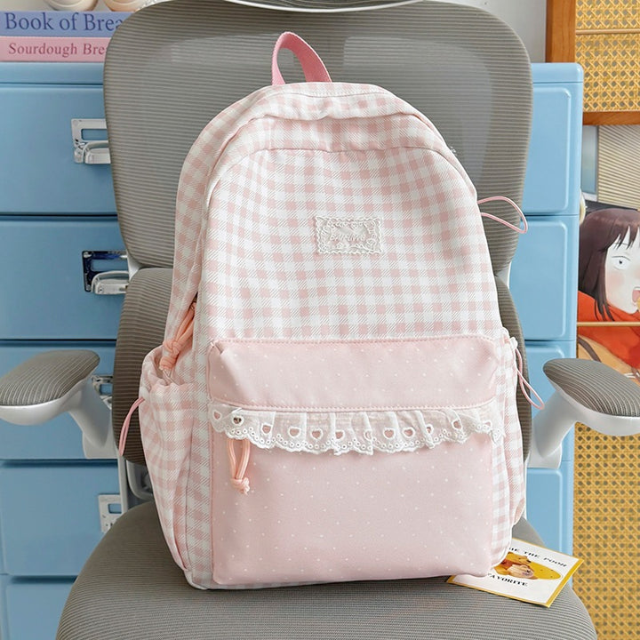 Cute Checkered Pattern Backpack Stornfield