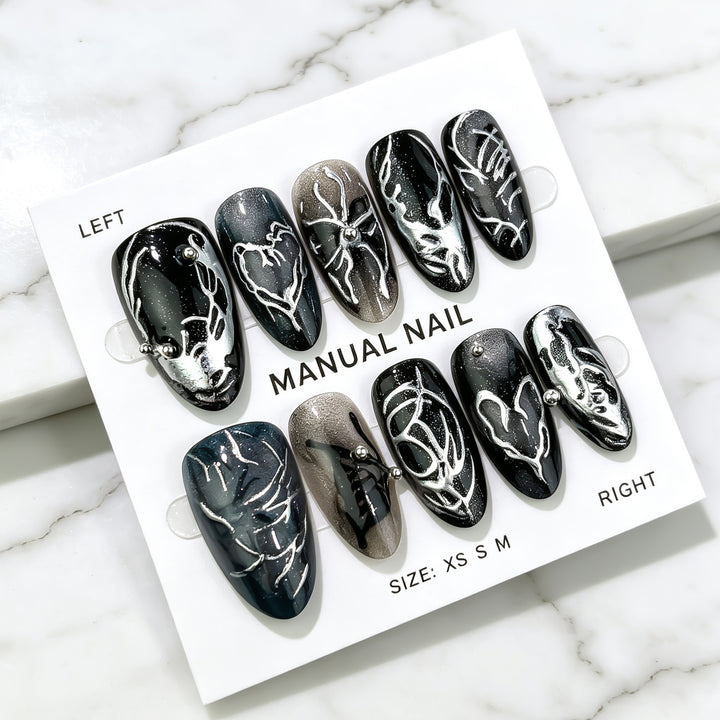 Manual Artistic Press-On Nail Set