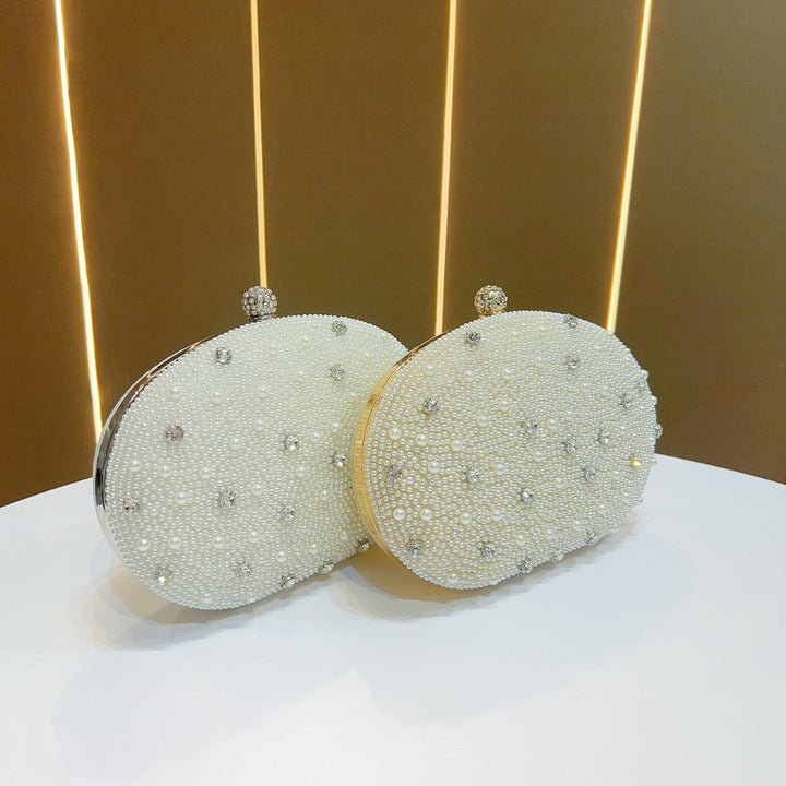 Pearled Decorative Evening Clutch