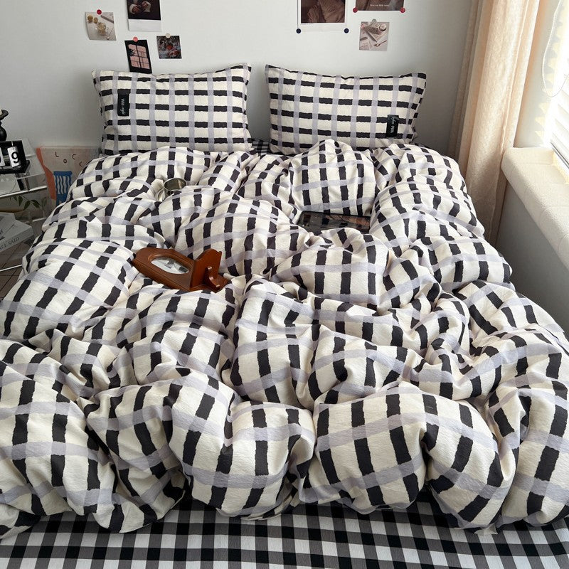 Premium Plaid Cotton Comforter Set