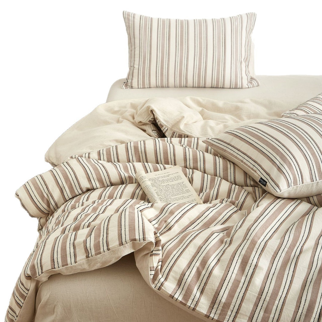 Striped Linen-Cotton Duvet Cover Set