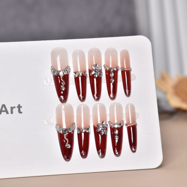 Premium Rhinestone-Embellished Acrylic Nails Stornfield