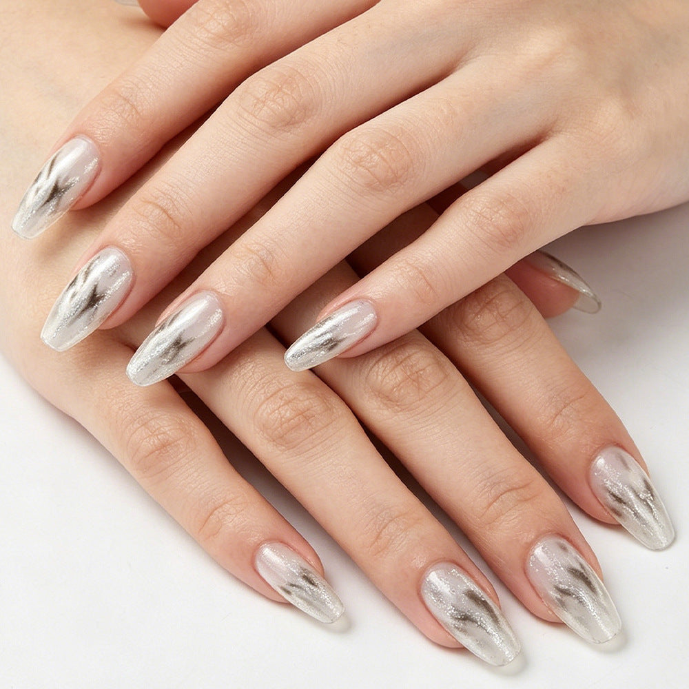 Elegant Metallic Finish Press-On Nails Stornfield