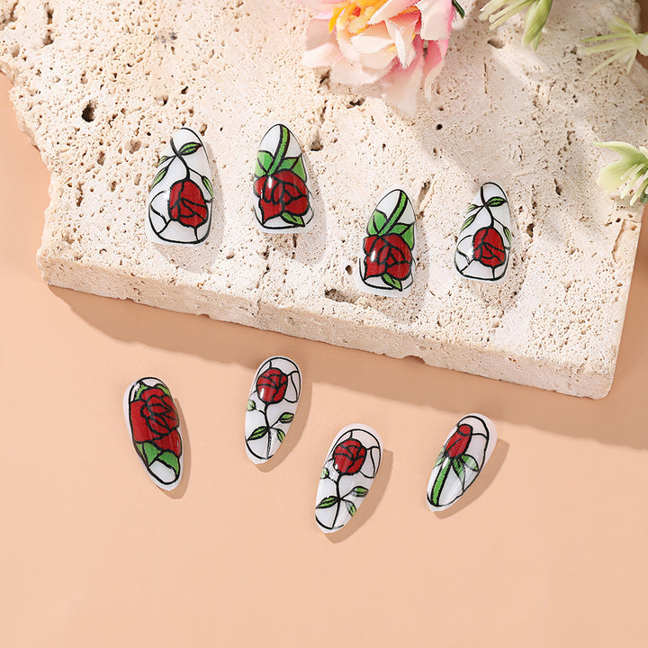 Elegantly designed artificial nails with floral pattern Stornfield