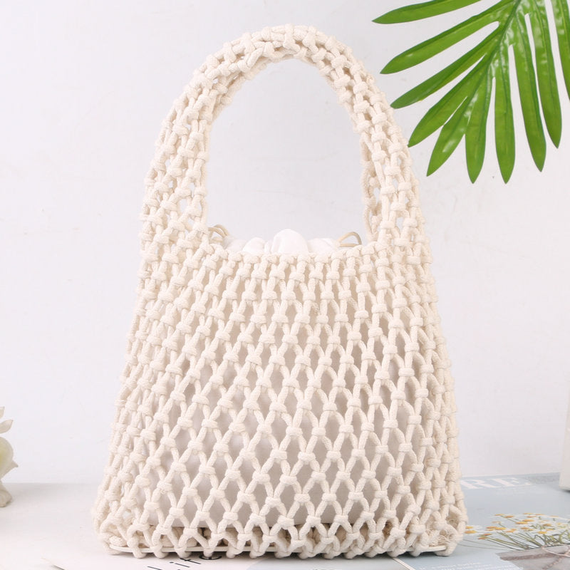 Hand-knotted tote bag made of natural cotton Stornfield