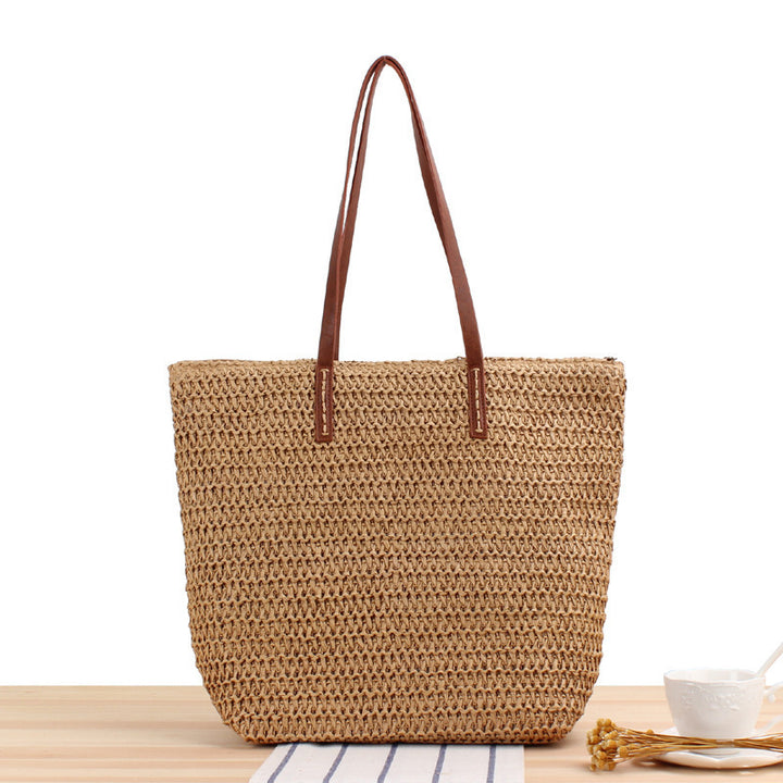 Elegant Bast handbag with leather handles Stornfield