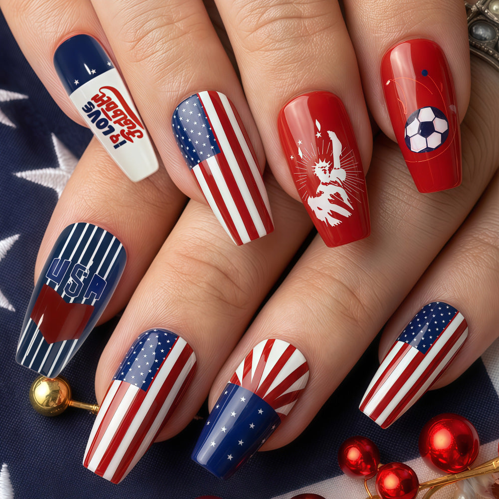 Artificial nails with patriotic design Stornfield