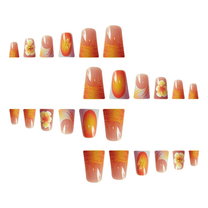 Artistic Floral Press-On Nails Set Stornfield