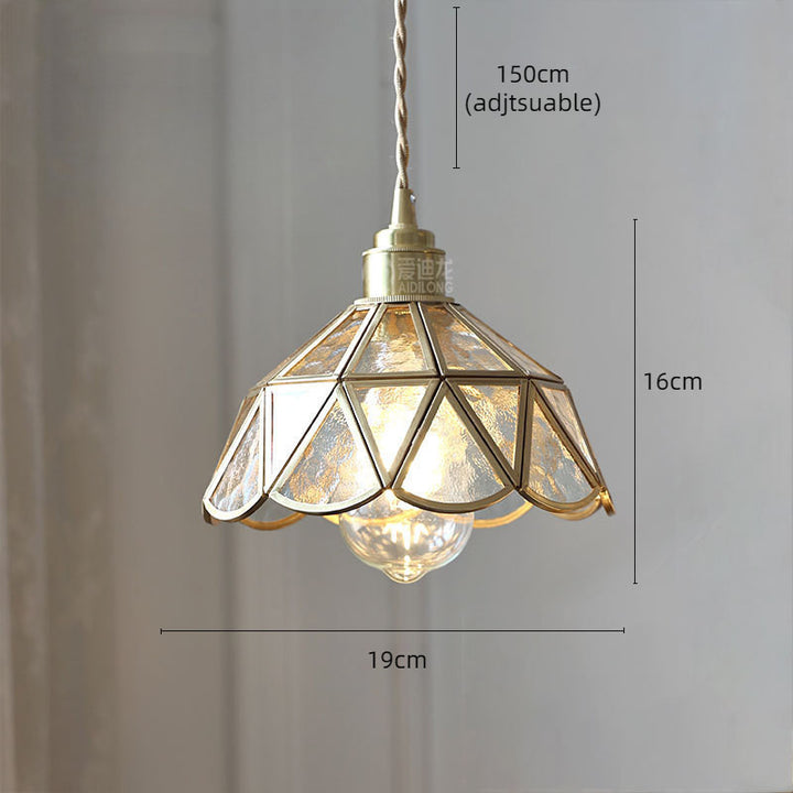 Adjustable Vintage Glass Pendant Light