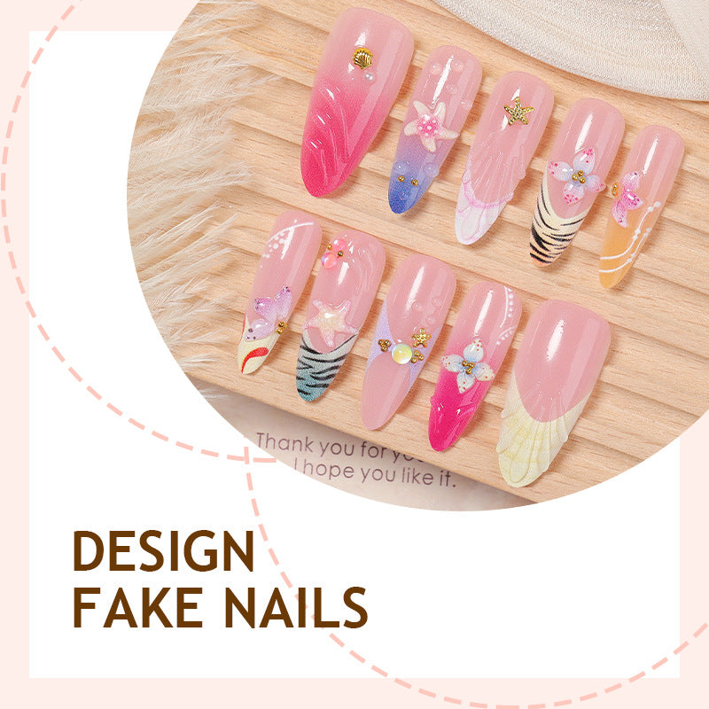 Creative nail art set with luxurious floral and glitter accents Stornfield