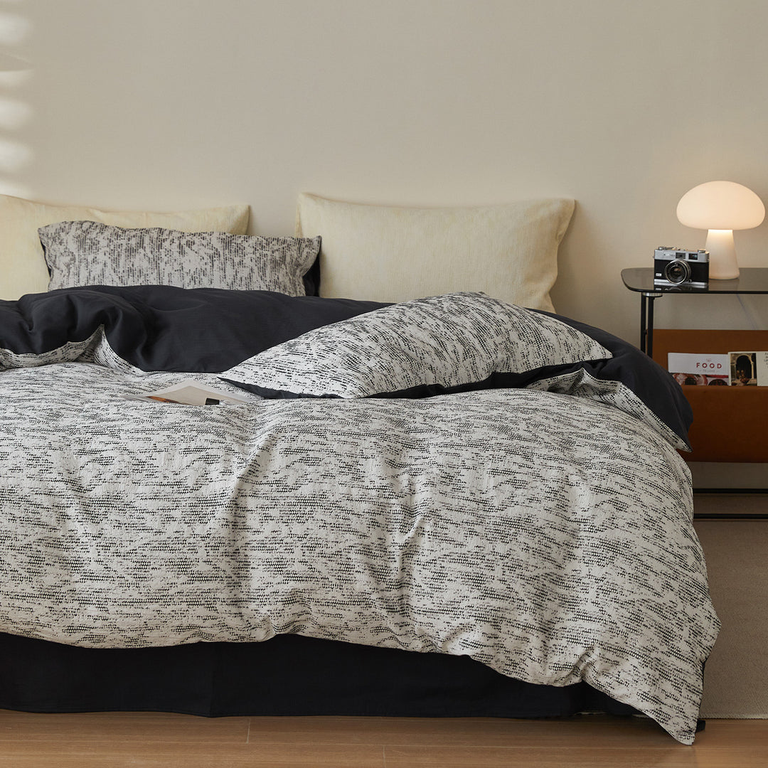 Washed Linen-Blend Breathable Duvet Cover and Pillowcase Set