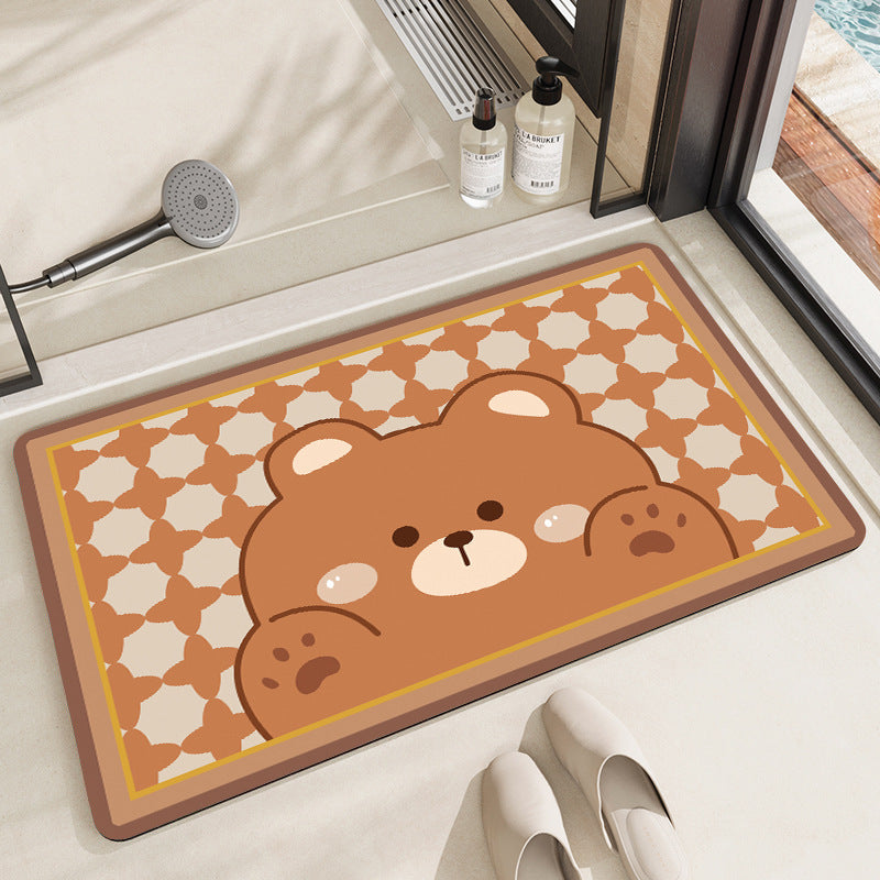 Cute Cartoon Pet-Themed Bath Mat Stornfield
