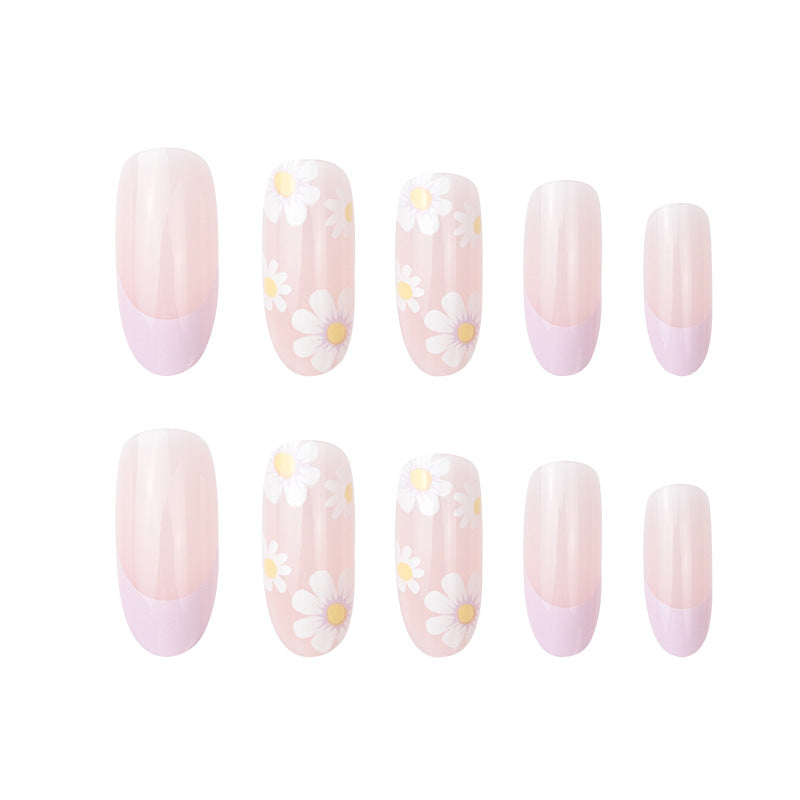 Floral Motif Long Press-On Nails Stornfield