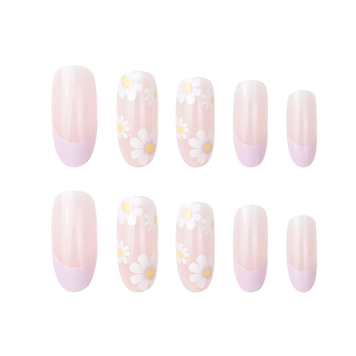 Floral Motif Long Press-On Nails Stornfield