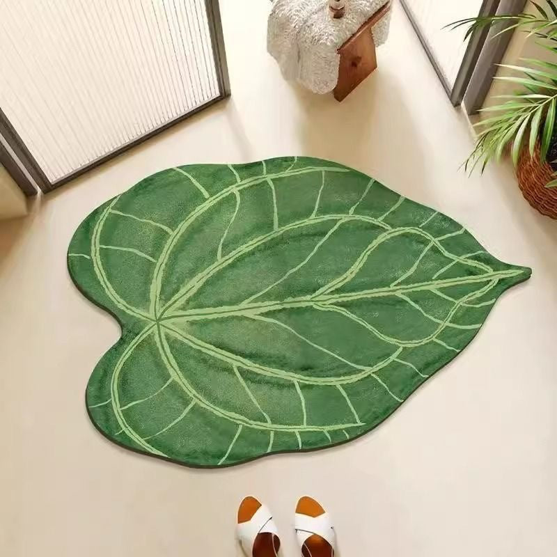 Leaf-Shaped Decorative Area Rug