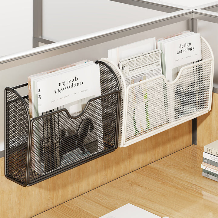 Mesh Partition-Mount Desk File and Magazine Organizer