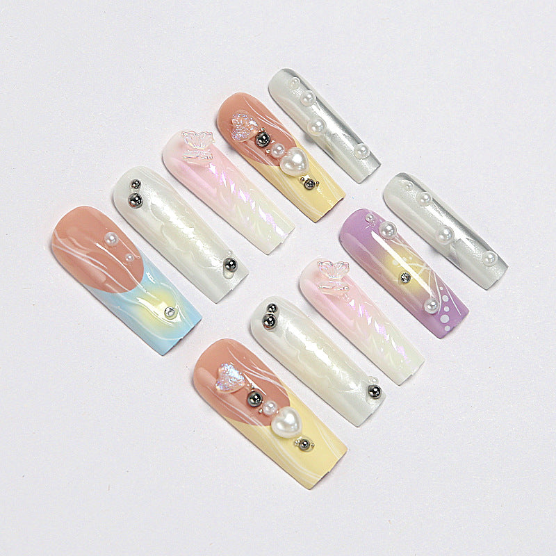 Creative artificial nails with 3D flower embellishments Stornfield