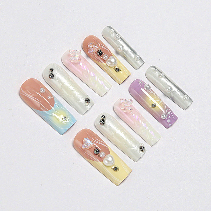 Creative artificial nails with 3D flower embellishments Stornfield