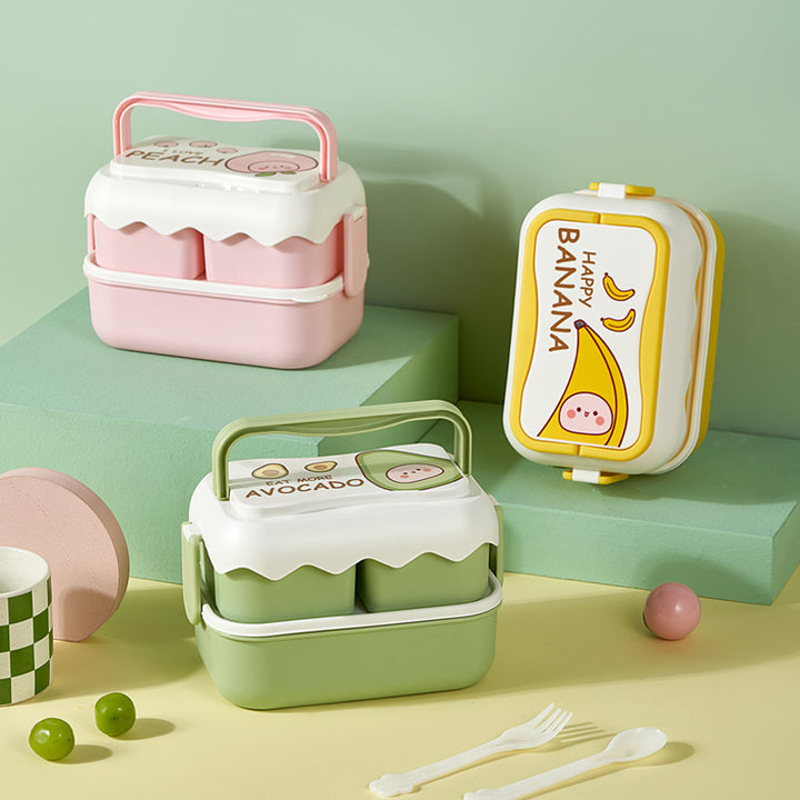 Avocado-Themed Multi-Compartment Lunch Box