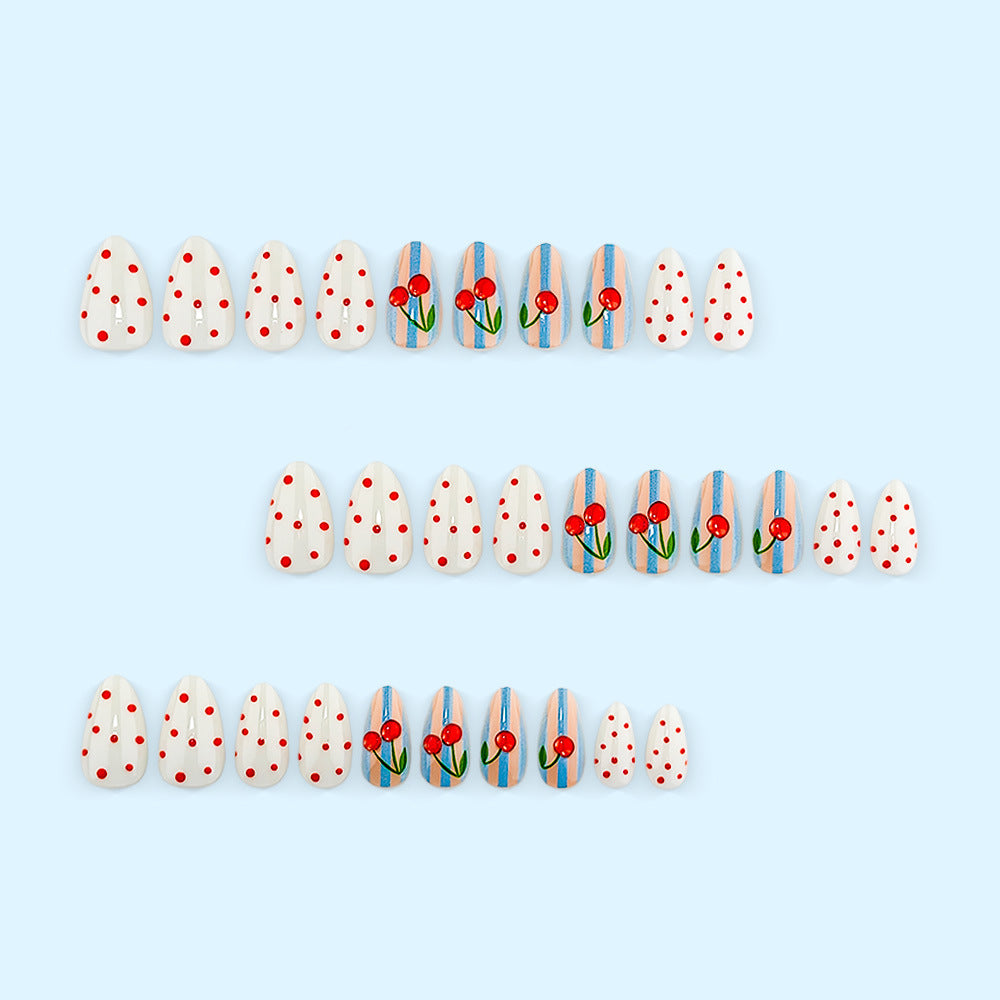 Artificial nails with fruity cherry design Stornfield