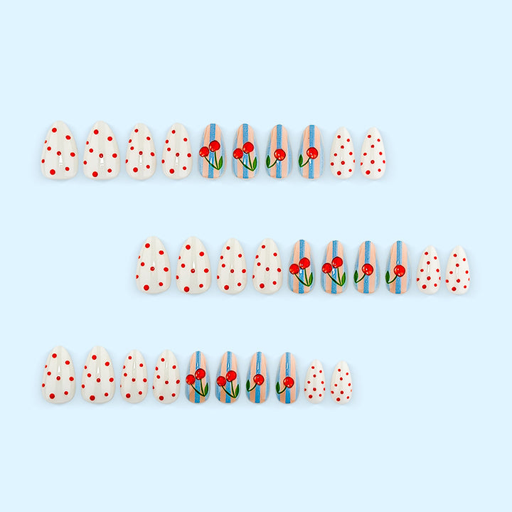 Artificial nails with fruity cherry design Stornfield