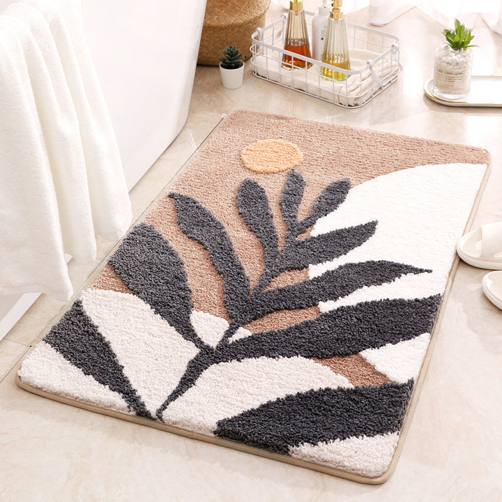 Plush Floral Pattern Bath Mat Stornfield
