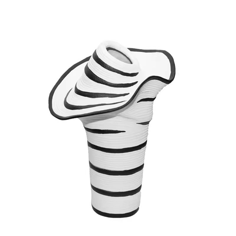 Striped Contemporary Ceramic Sculpture