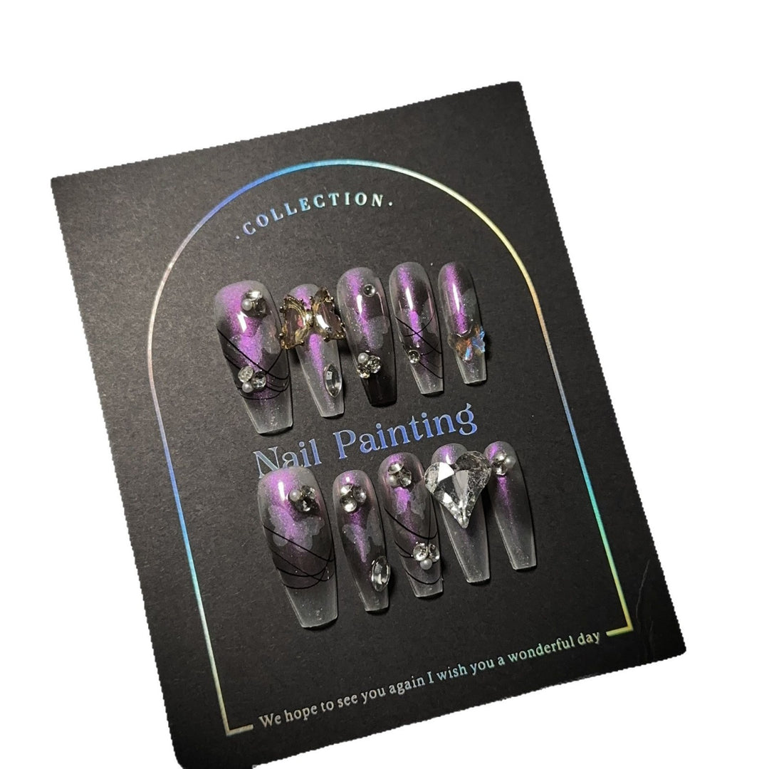 Artistic 3D Gemstone Press-On Nails