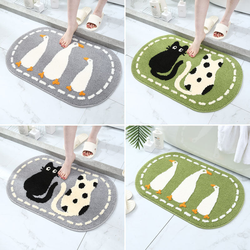 Fun Cartoon Crocodile Bath Mat for Bathroom