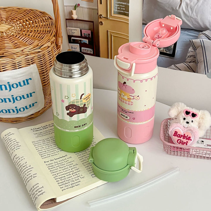 Ladies Insulated Water Bottle with Cheerful Dog Design Stornfield