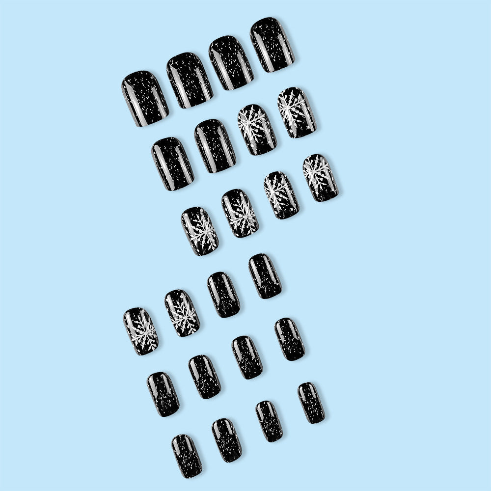 Elegant Black Glitter Nail Art Stornfield