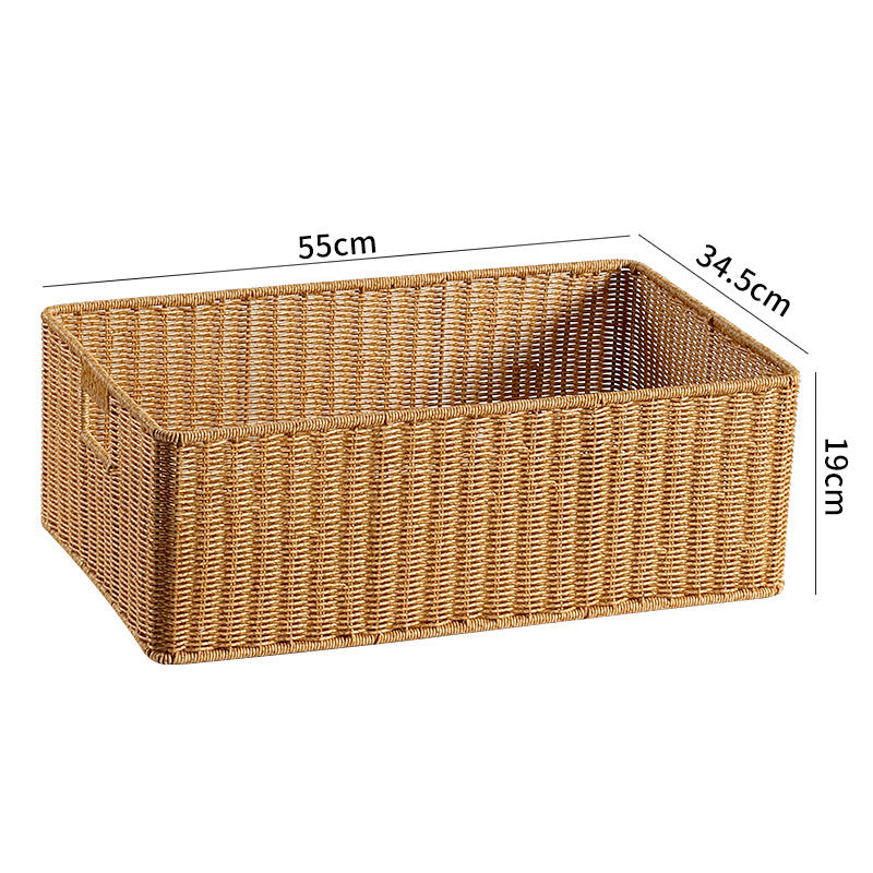 Handwoven Rectangular Storage Basket with Cut-Out Handles Stornfield