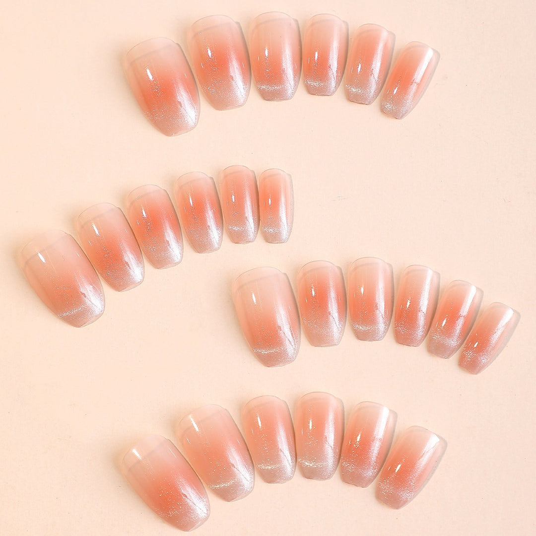 Nail art set with ombre effect and glitter accents Stornfield