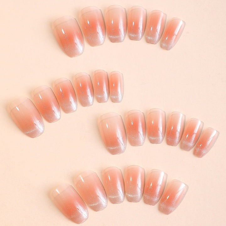 Nail art set with ombre effect and glitter accents Stornfield